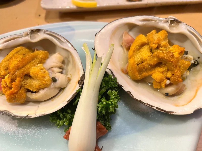 北寄貝ウニ焼き